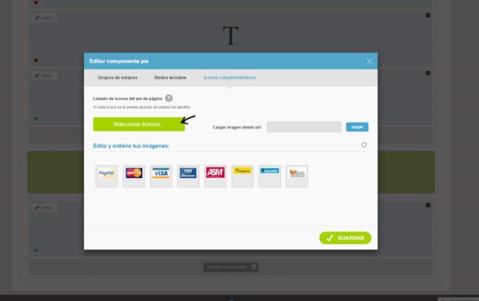 ¿Cómo poner logos de tarjetas y agencias de transporte en el pie? | 