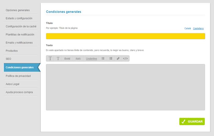Condiciones generales | 
