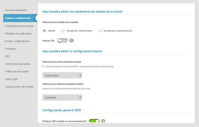 Estado y configuración | 