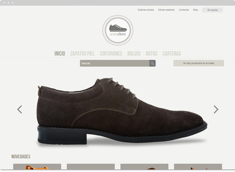 Ejemplo de tienda online con la plantilla Oleoshop Shoes