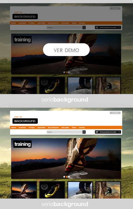 Exemple de botiga online amb la plantilla Oleoshop Background