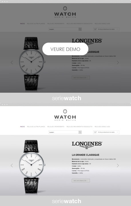 Ejemplo de tienda online con la plantilla Oleoshop Watch